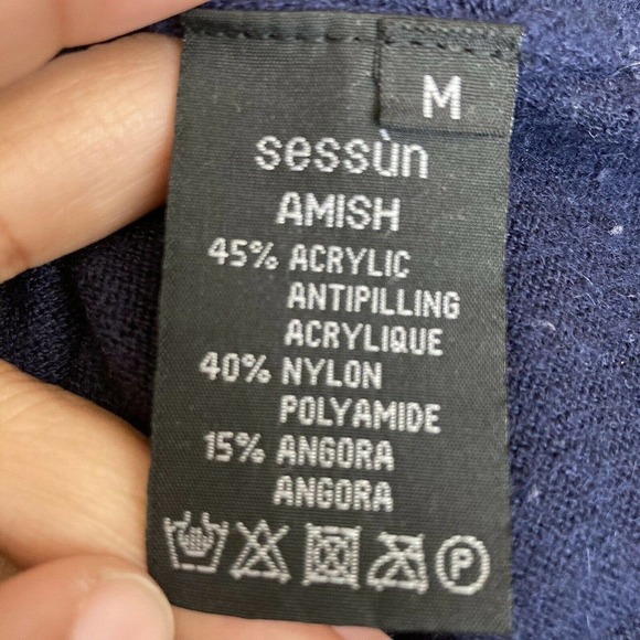 sessun Amish Oversized Boxy Dolman Sleeve sweater blue size‎ medium Angora - Picture 10 of 12